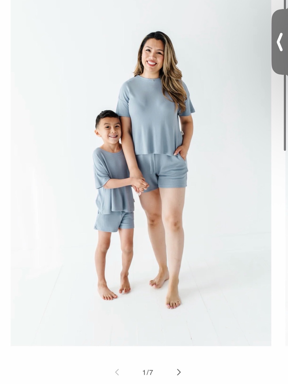 Remi & Friends Adult Drawstring Waffle Knit Set in Harbor